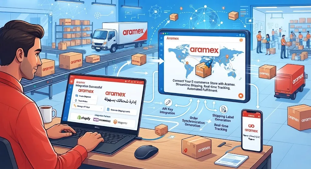 تكامل مع شركة شحن Aramex