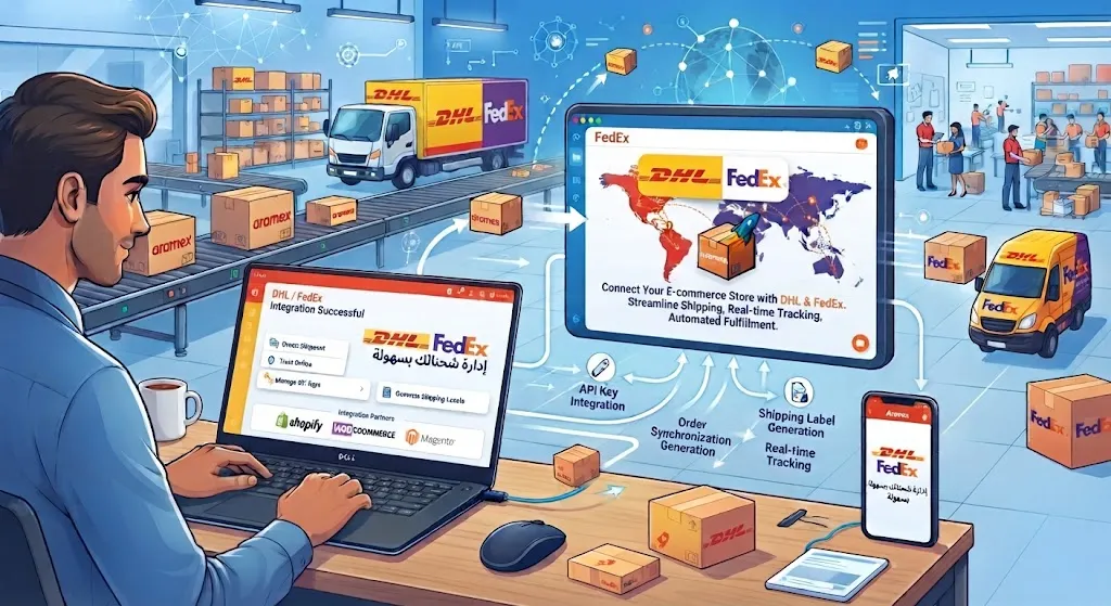 [ODO-02-003-0010] تكامل مع شركة شحن DHL/Fedex
