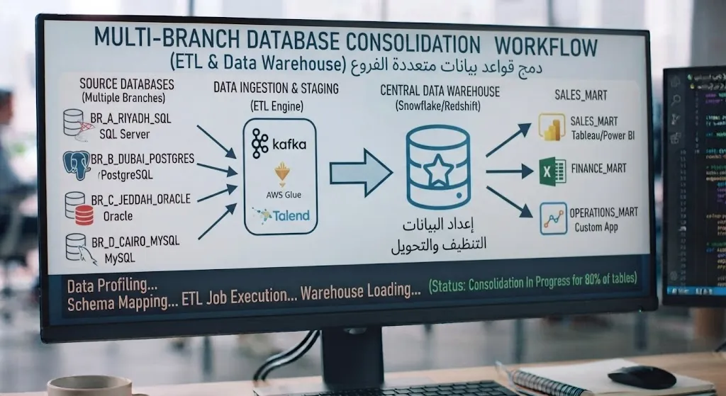 [ODO-02-004-0007] دمج قواعد بيانات متعددة الفروع