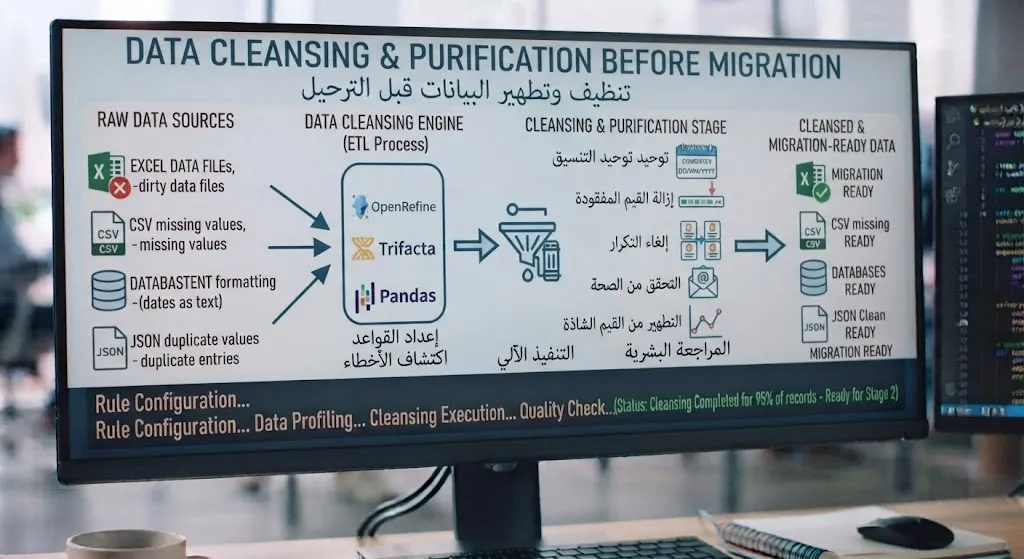 تنظيف وتطهير البيانات قبل الترحيل