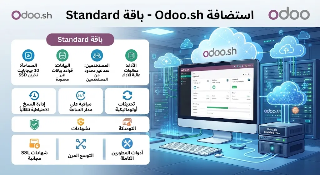 [ODO-03-001-0001] استضافة Odoo.sh - باقة Standard