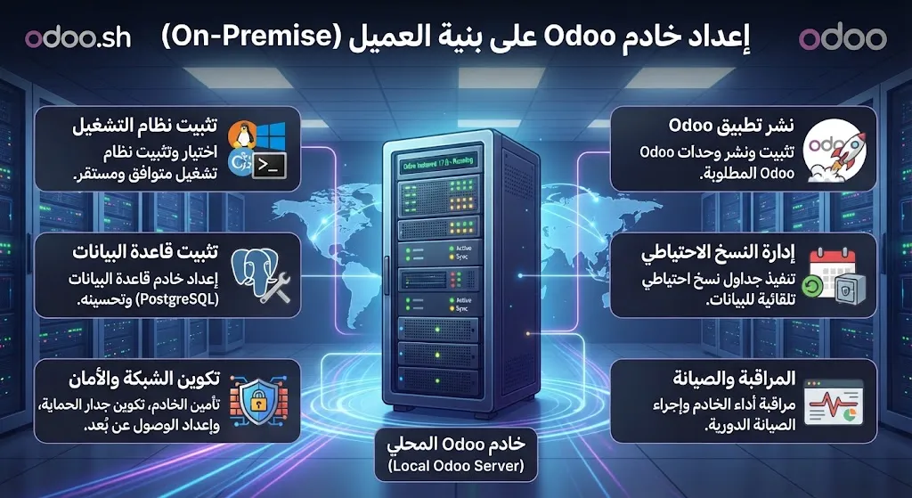[ODO-03-001-0005] إعداد خادم Odoo على بنية العميل (On-Premise)