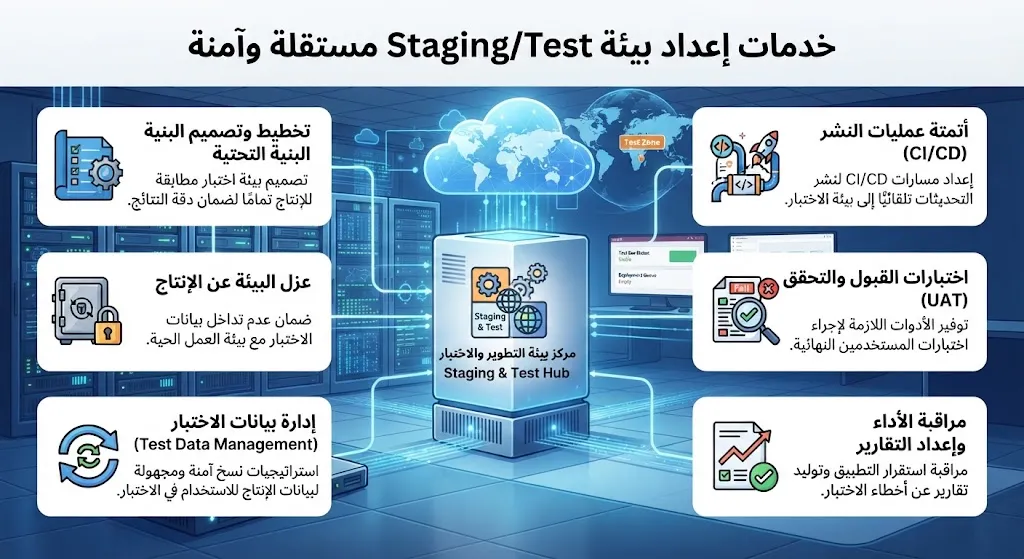 [ODO-03-002-0004] إعداد بيئة Staging/Test مستقلة