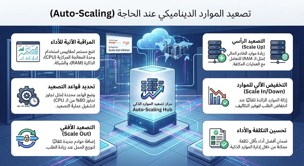 تصعيد الموارد عند الحاجة (Scaling)