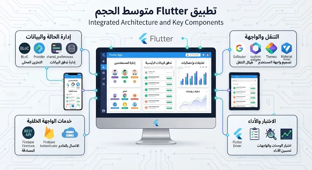 تطبيق Flutter متوسط الحجم