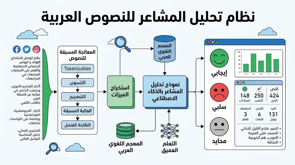 نظام تحليل المشاعر للنصوص العربية
