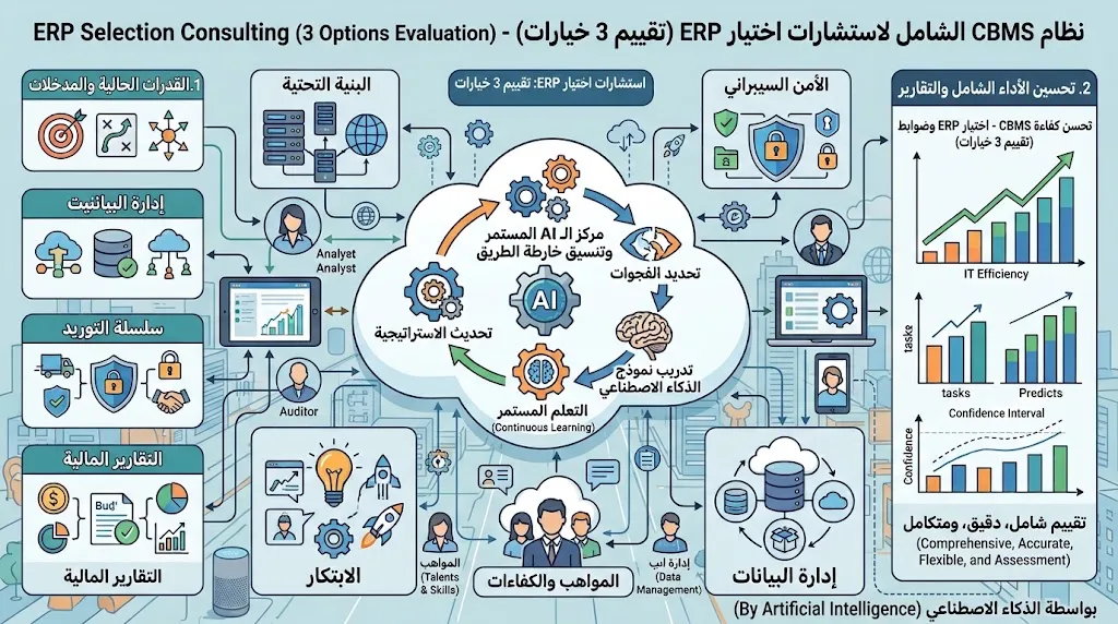 استشارات اختيار ERP (تقييم 3 خيارات)