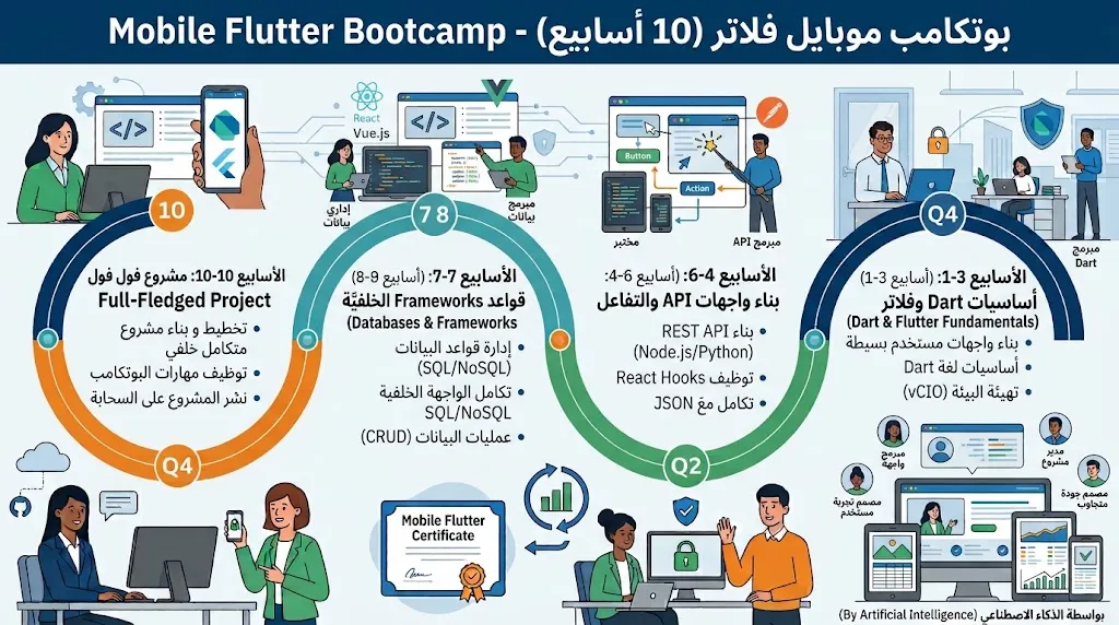 Bootcamp Mobile Flutter (10 أسابيع)
