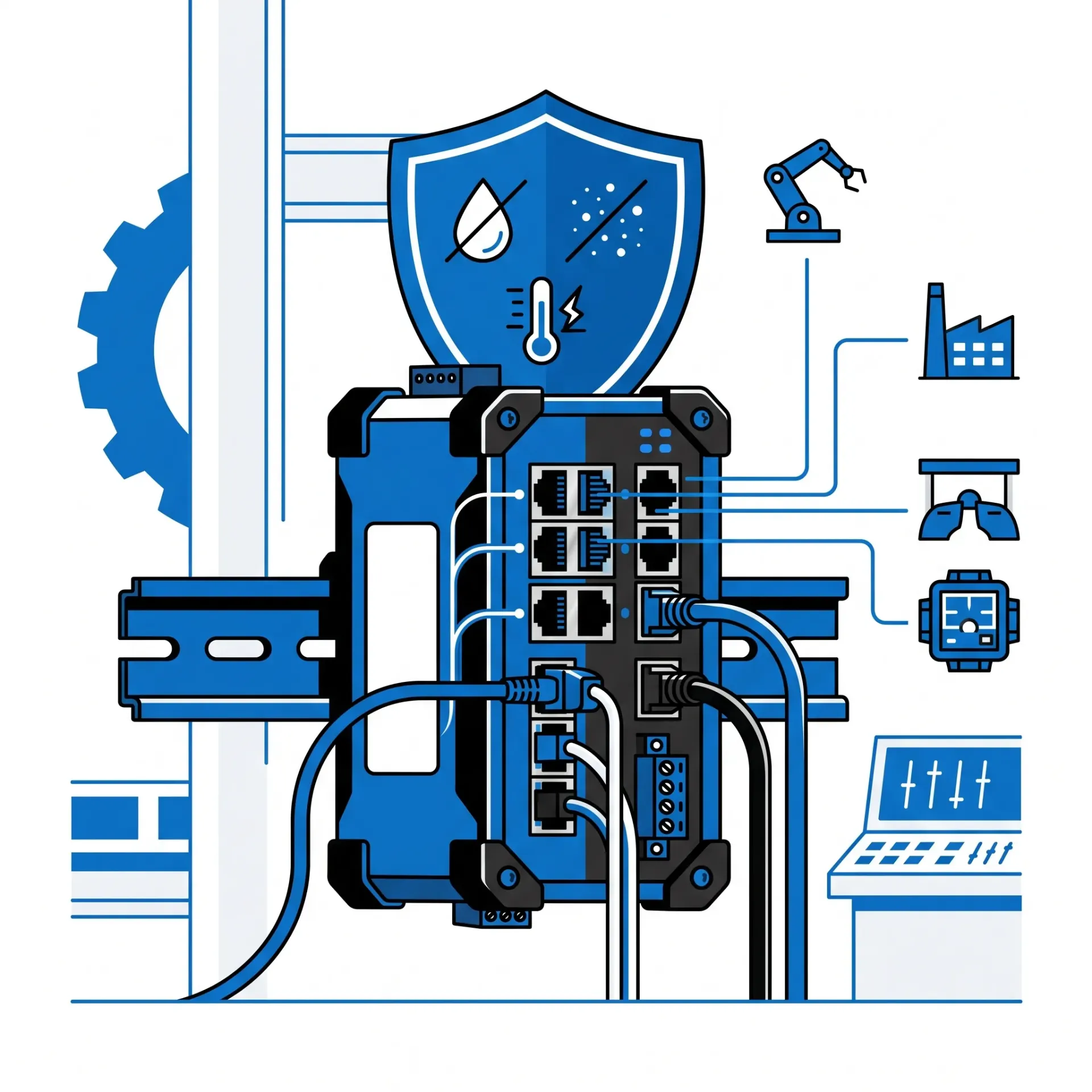[NET-02-001-0006] Switch Industrial (محصّن للبيئات الصناعية)