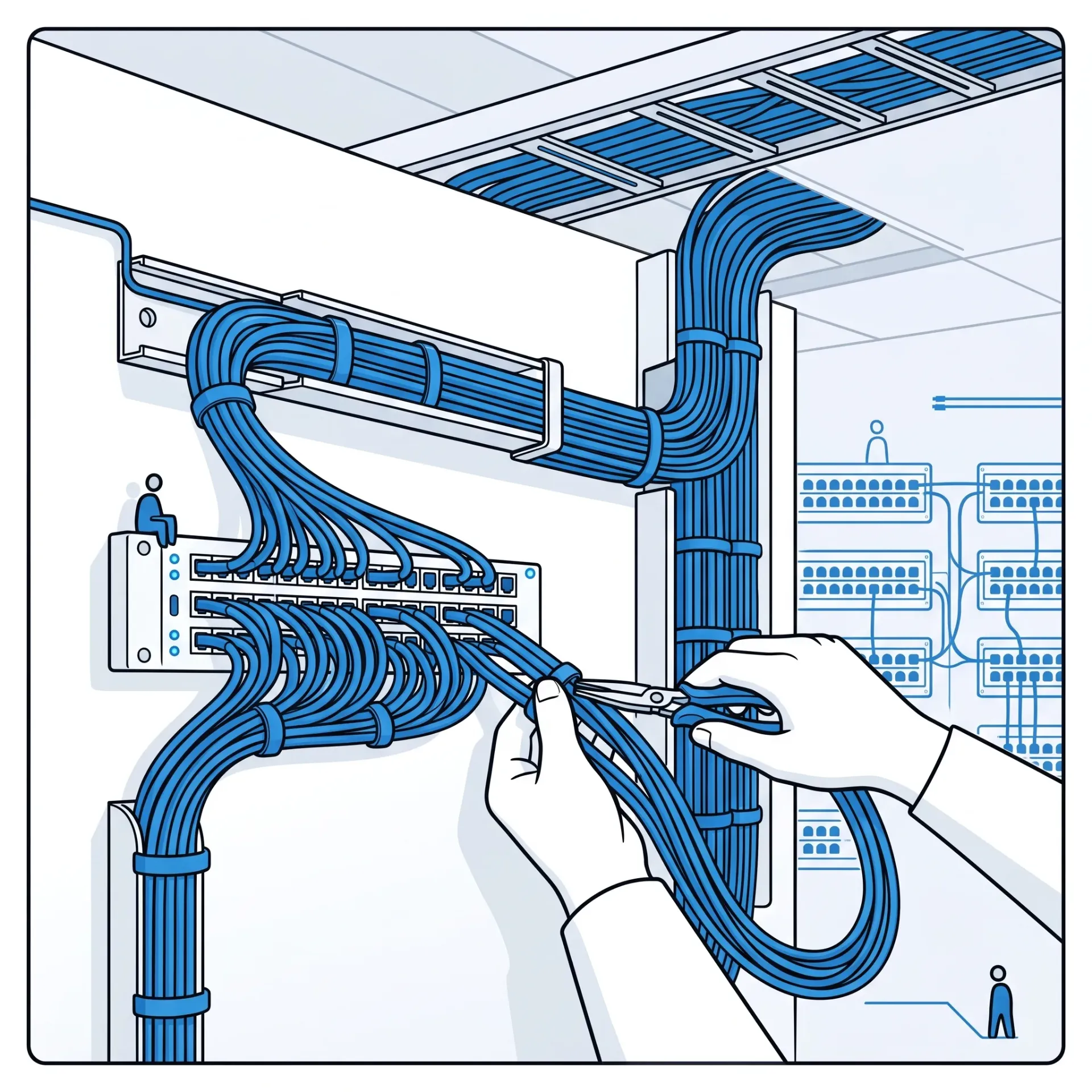 [NET-03-001-0001] تركيب Cabling منظم - حتى 50 نقطة
