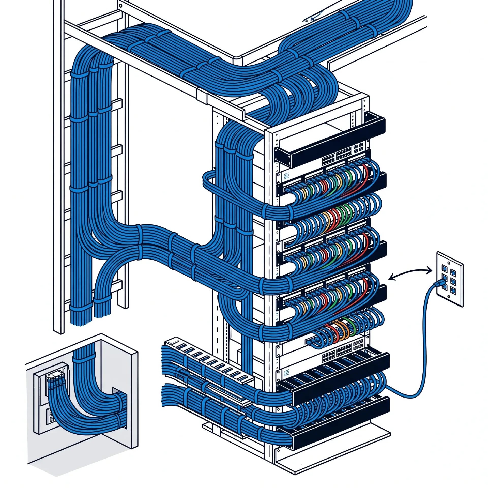 [NET-03-001-0003] تركيب Cabling منظم - 151+ نقطة