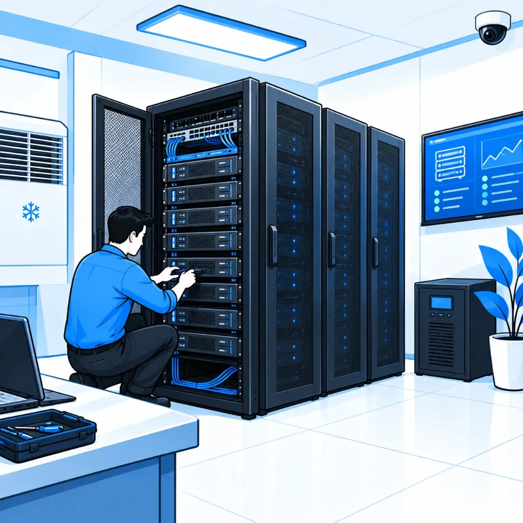 [DCH-01-001-0001] تصميم Server Room صغير (5-10 خوادم)