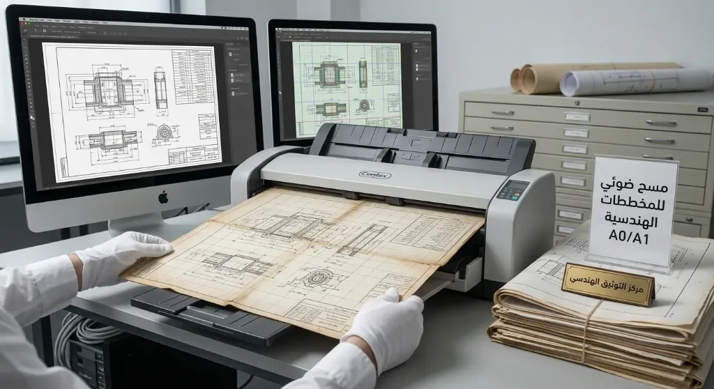 [DAT-01-002-0004] مسح ضوئي للمخططات الهندسية A0/A1