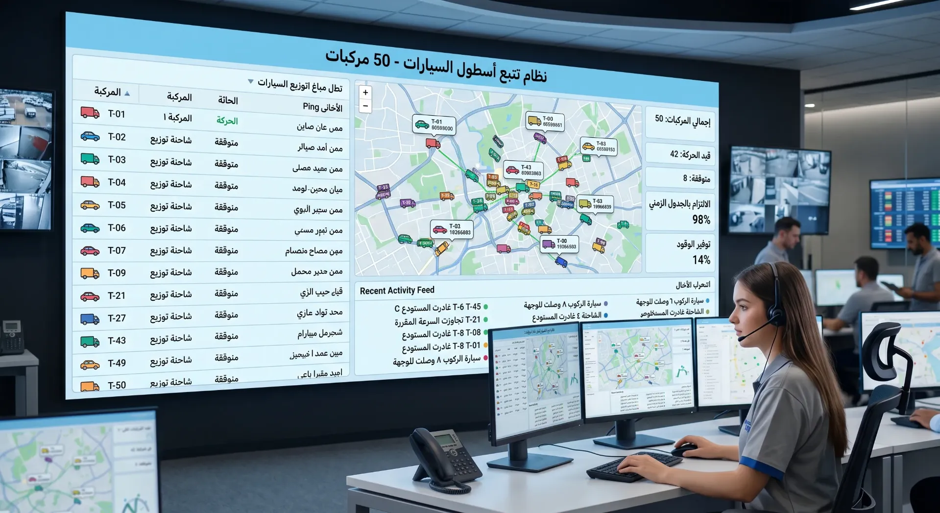 نظام تتبع أسطول السيارات - 50 مركبة