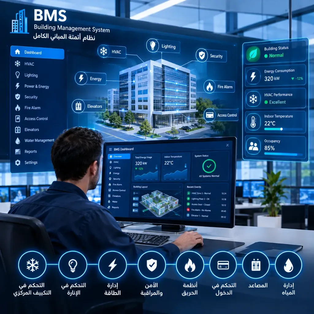 [IOT-02-001-0003] نظام أتمتة المباني الكامل (BMS)