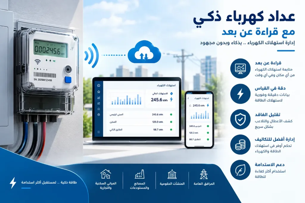 [IOT-03-001-0001] عداد كهرباء ذكي مع قراءة عن بعد